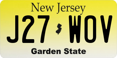 NJ license plate J27WOV