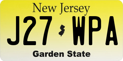 NJ license plate J27WPA