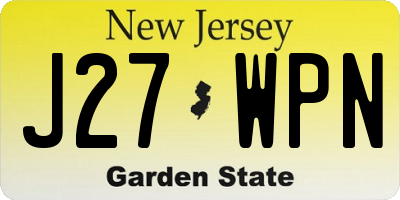 NJ license plate J27WPN