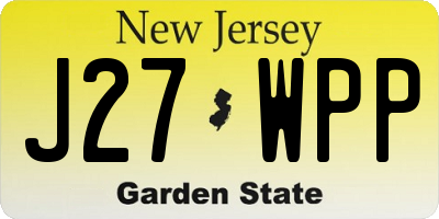 NJ license plate J27WPP