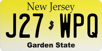 NJ license plate J27WPQ