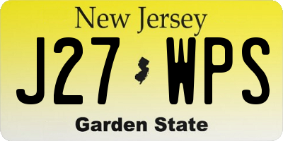 NJ license plate J27WPS