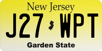 NJ license plate J27WPT