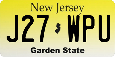 NJ license plate J27WPU