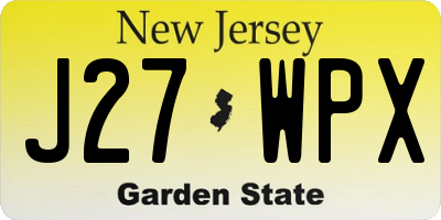 NJ license plate J27WPX