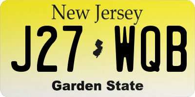 NJ license plate J27WQB
