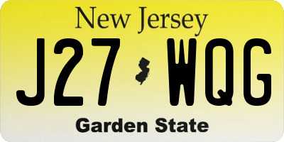 NJ license plate J27WQG