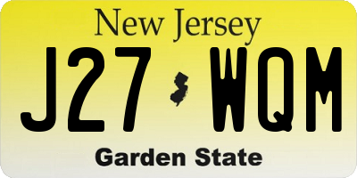 NJ license plate J27WQM