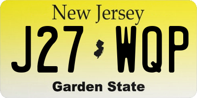 NJ license plate J27WQP