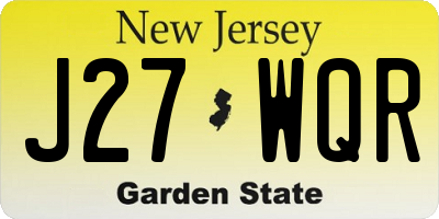 NJ license plate J27WQR