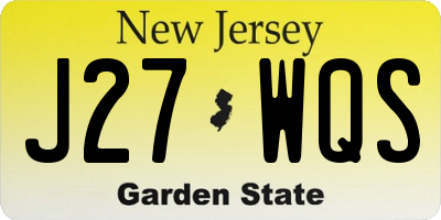 NJ license plate J27WQS