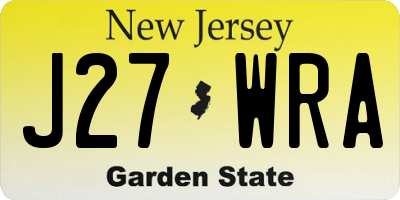 NJ license plate J27WRA