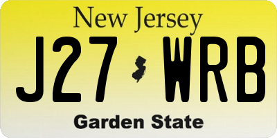 NJ license plate J27WRB