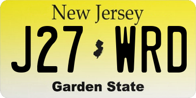 NJ license plate J27WRD
