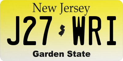 NJ license plate J27WRI
