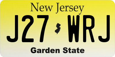 NJ license plate J27WRJ