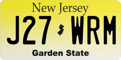 NJ license plate J27WRM