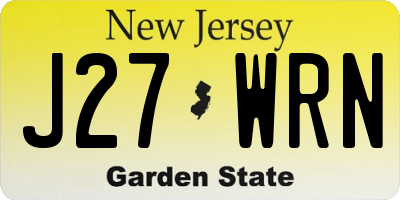 NJ license plate J27WRN