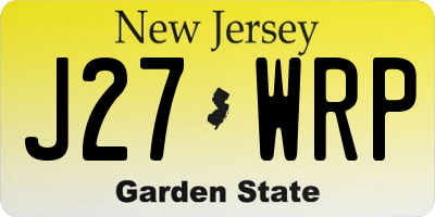 NJ license plate J27WRP