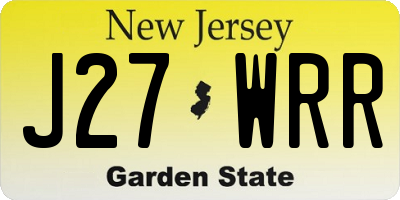 NJ license plate J27WRR