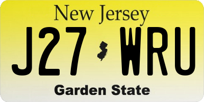 NJ license plate J27WRU