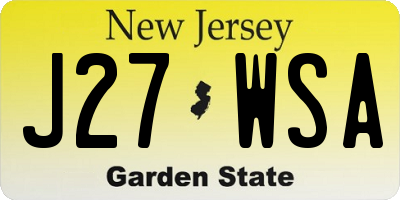 NJ license plate J27WSA