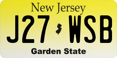 NJ license plate J27WSB