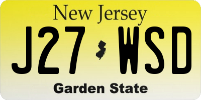 NJ license plate J27WSD