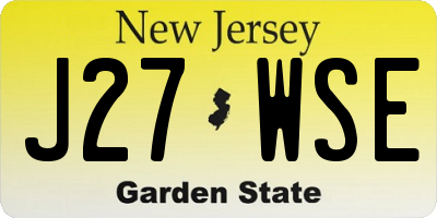 NJ license plate J27WSE