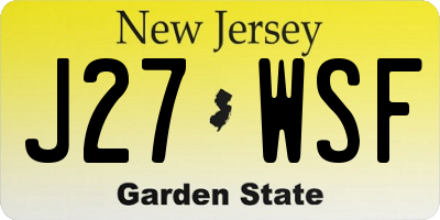 NJ license plate J27WSF
