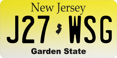 NJ license plate J27WSG