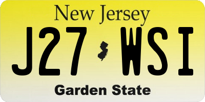 NJ license plate J27WSI