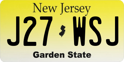 NJ license plate J27WSJ