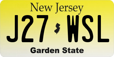NJ license plate J27WSL