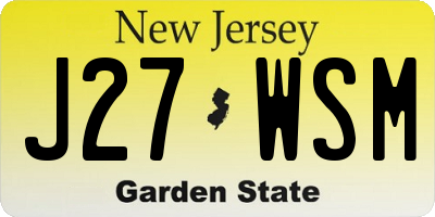 NJ license plate J27WSM