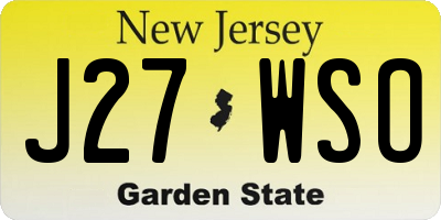 NJ license plate J27WSO