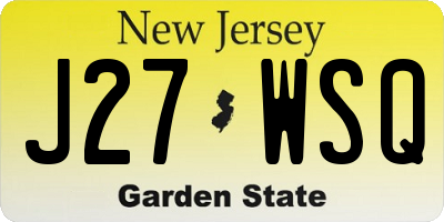NJ license plate J27WSQ
