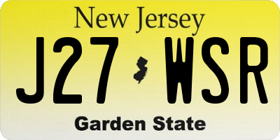 NJ license plate J27WSR