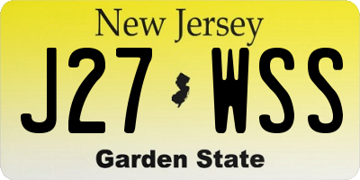 NJ license plate J27WSS