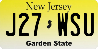 NJ license plate J27WSU