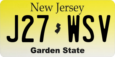 NJ license plate J27WSV