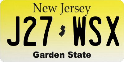 NJ license plate J27WSX