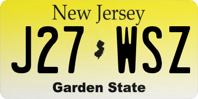 NJ license plate J27WSZ