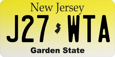 NJ license plate J27WTA