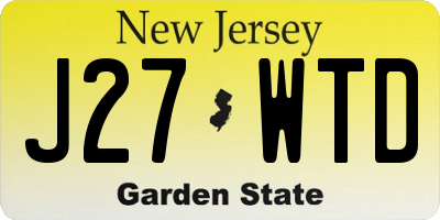NJ license plate J27WTD