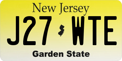 NJ license plate J27WTE