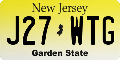 NJ license plate J27WTG
