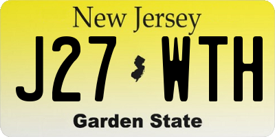 NJ license plate J27WTH