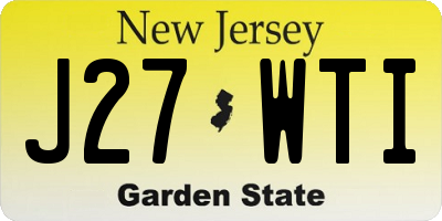 NJ license plate J27WTI