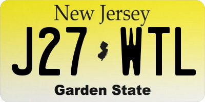 NJ license plate J27WTL